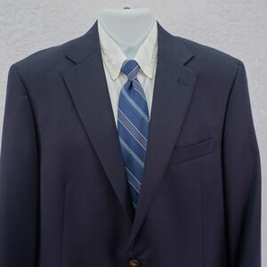 Hart‎ Schaffner Marx Wool Gold Button Blazer Blue Dillards 44R